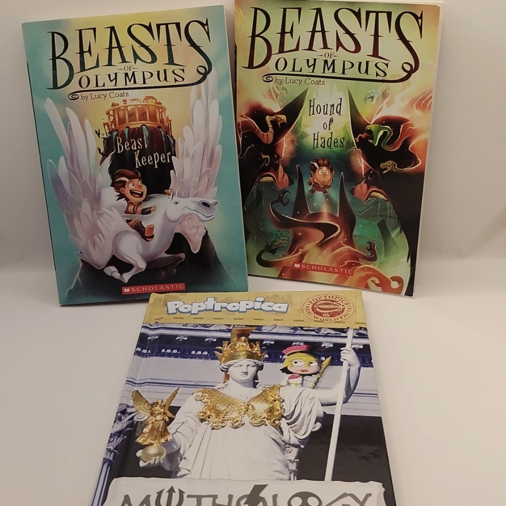 Children’s Mythology Book Bundle Scholastic Fiction Poptopics Nonfiction Grd 2-4